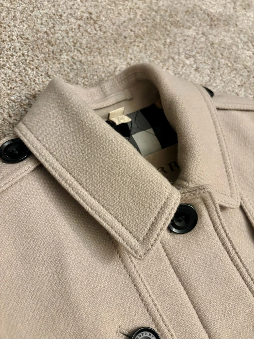 Burberry NWT Wool Blend Short Coat Detachable Quilted Liner Bag Cream UK 4 US 2